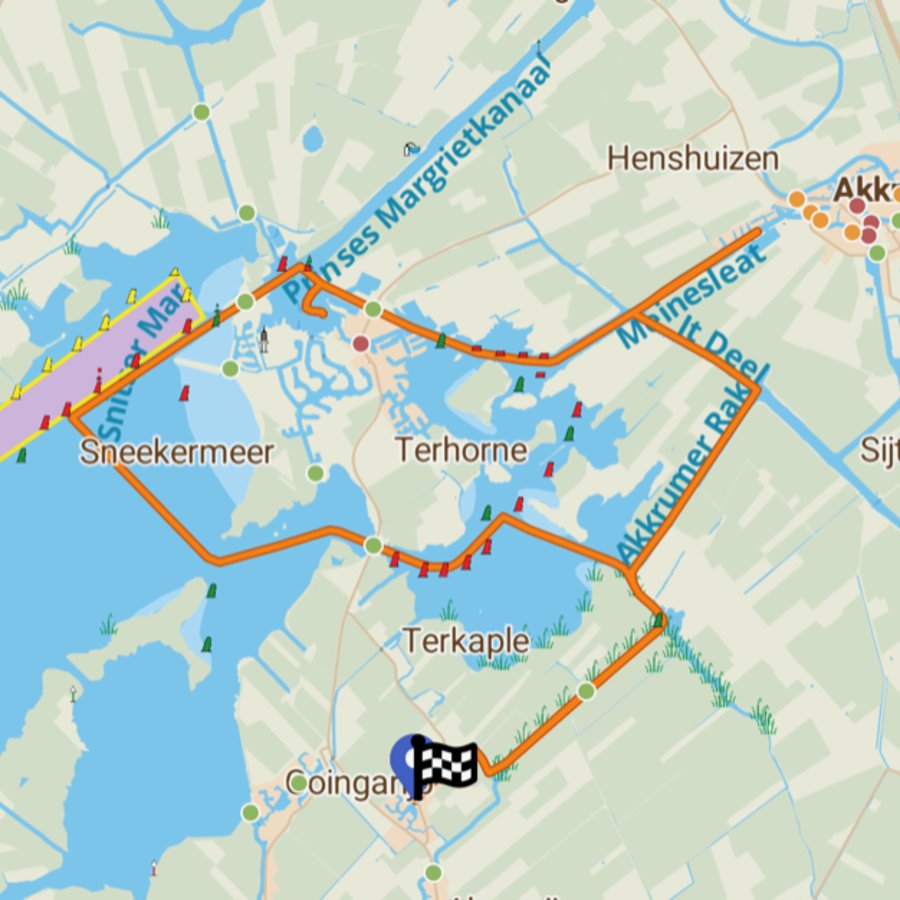 Segelroute Akkrum - Terherne - Sneekermeer